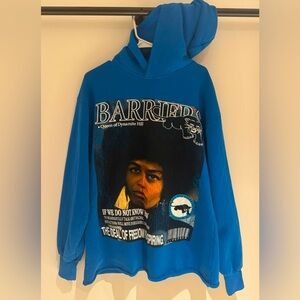 Barriers Angela Davis Freedom Beauty Intelligence Hoodie – Blue – NWT
